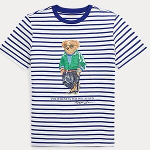 Polo Ralph Lauren Polo Bear Striped Cotton Tee Size Youth Medium 10-12